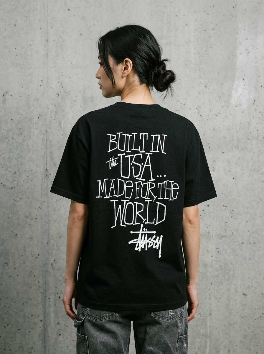 Stüssy Built in the USA Tee — Black