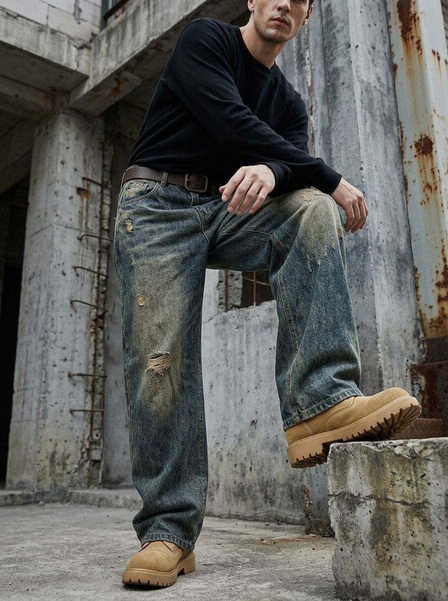 Dirty Wash Baggy Denim