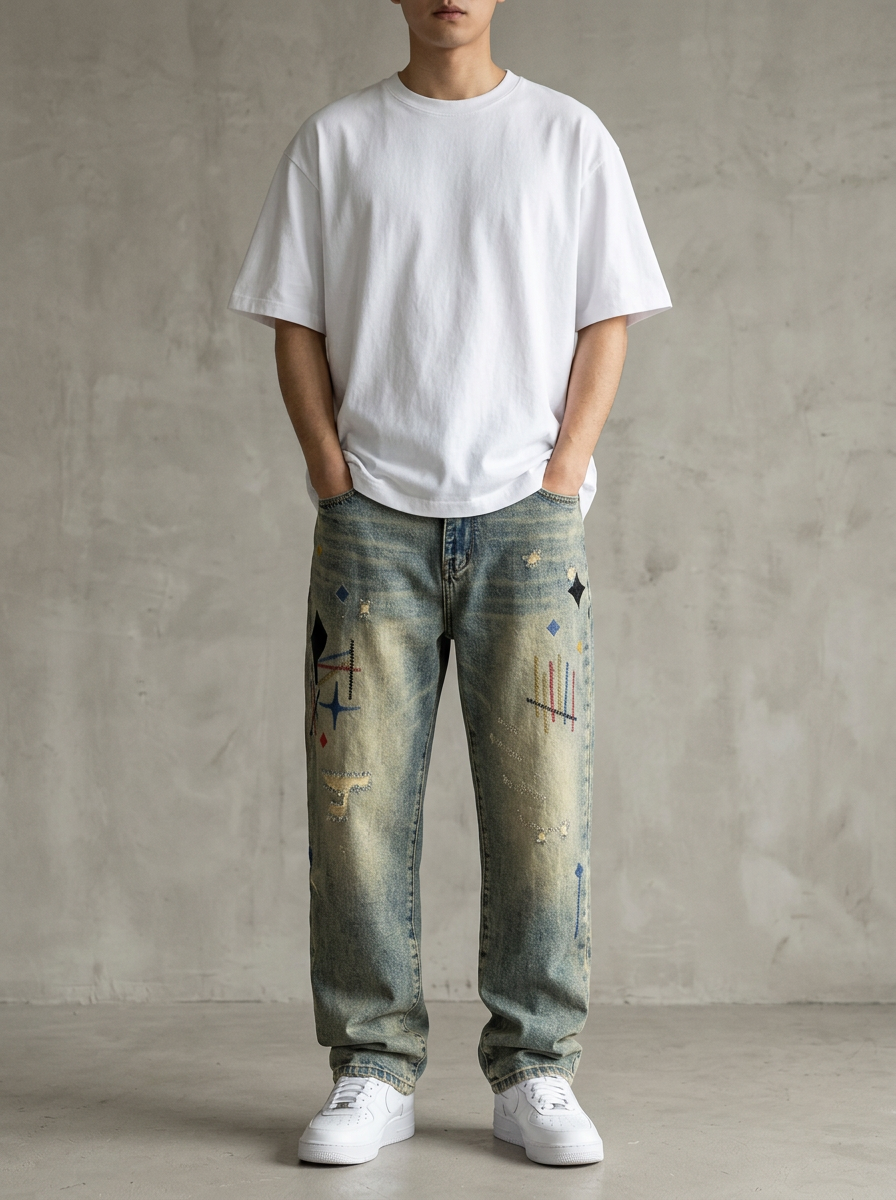 Vintage Embroidered Denim